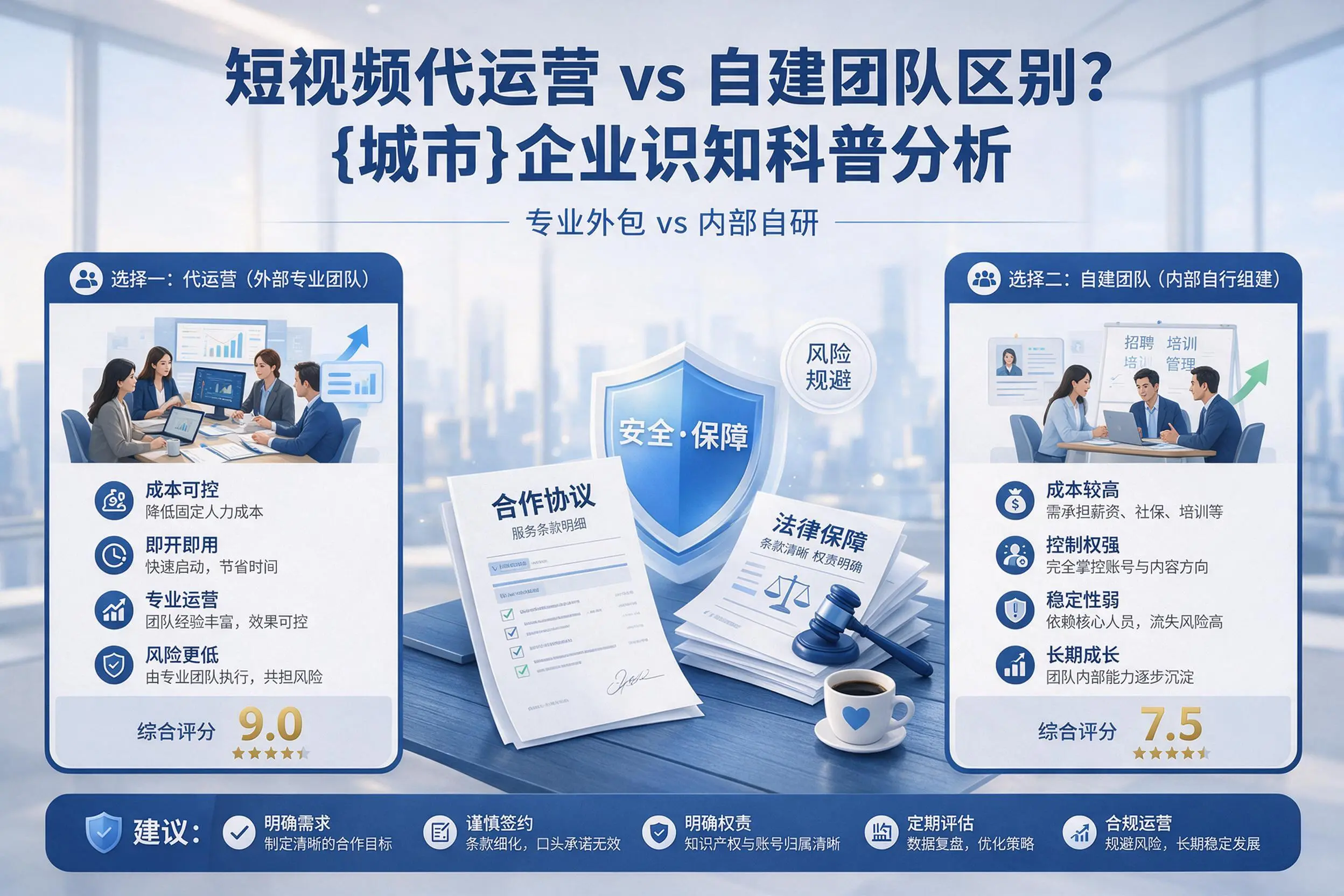 短视频代运营与自建团队区别？清远企业认知科普分析