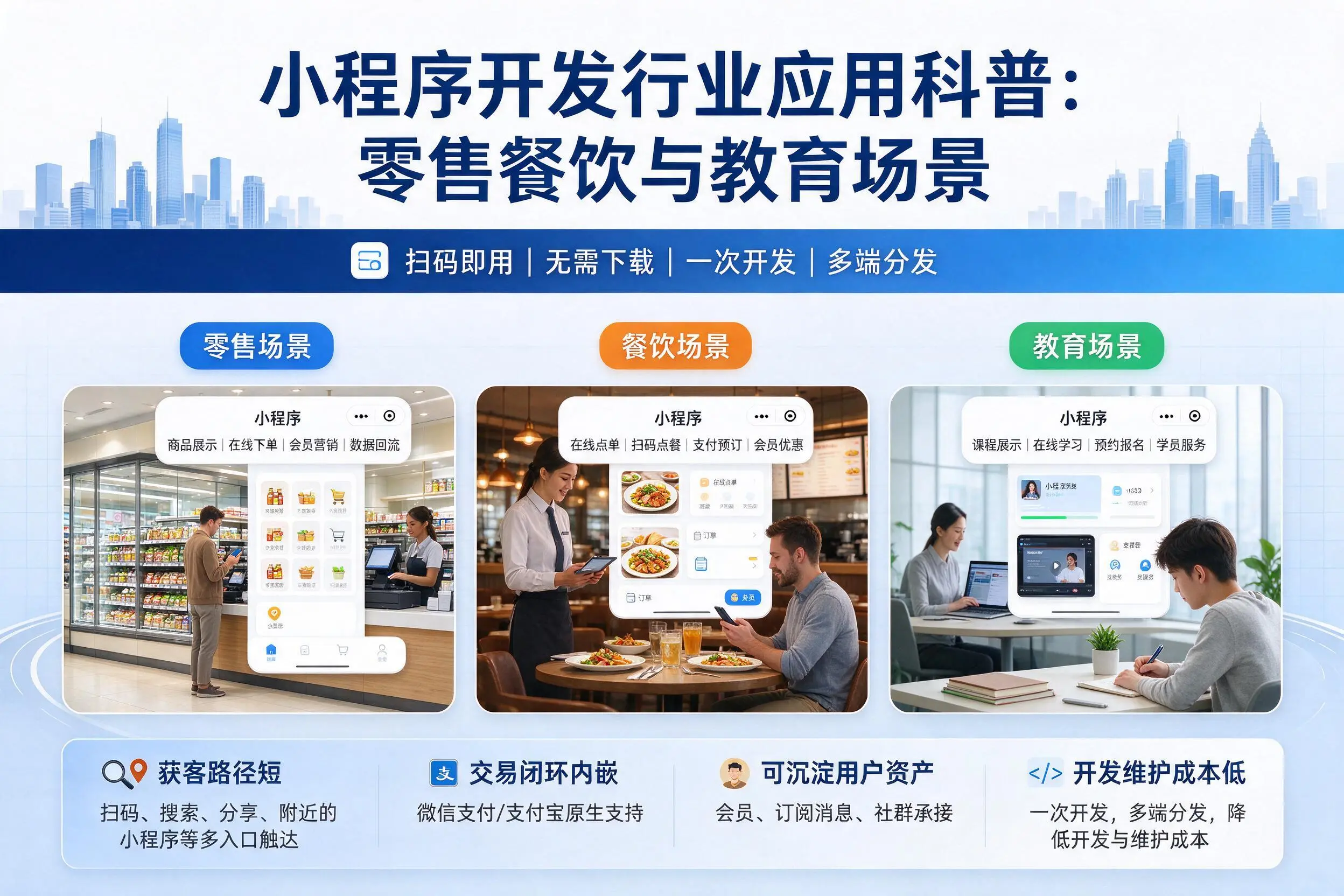 清远小程序开发行业应用科普：零售餐饮与教育场景