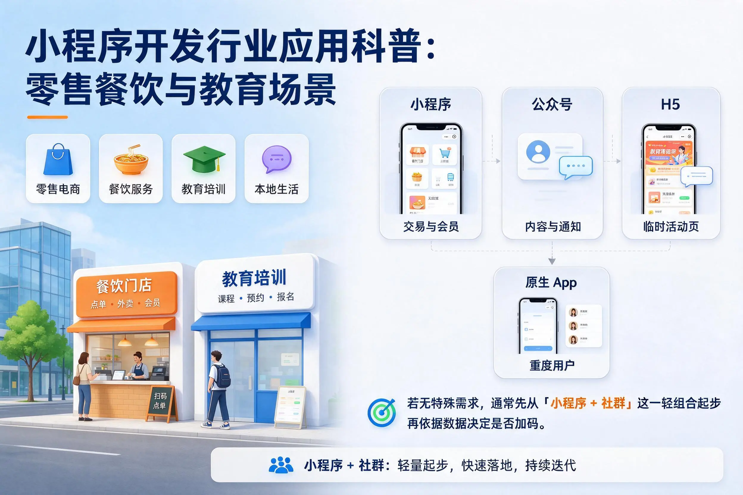 清远小程序开发行业应用科普：零售餐饮与教育场景