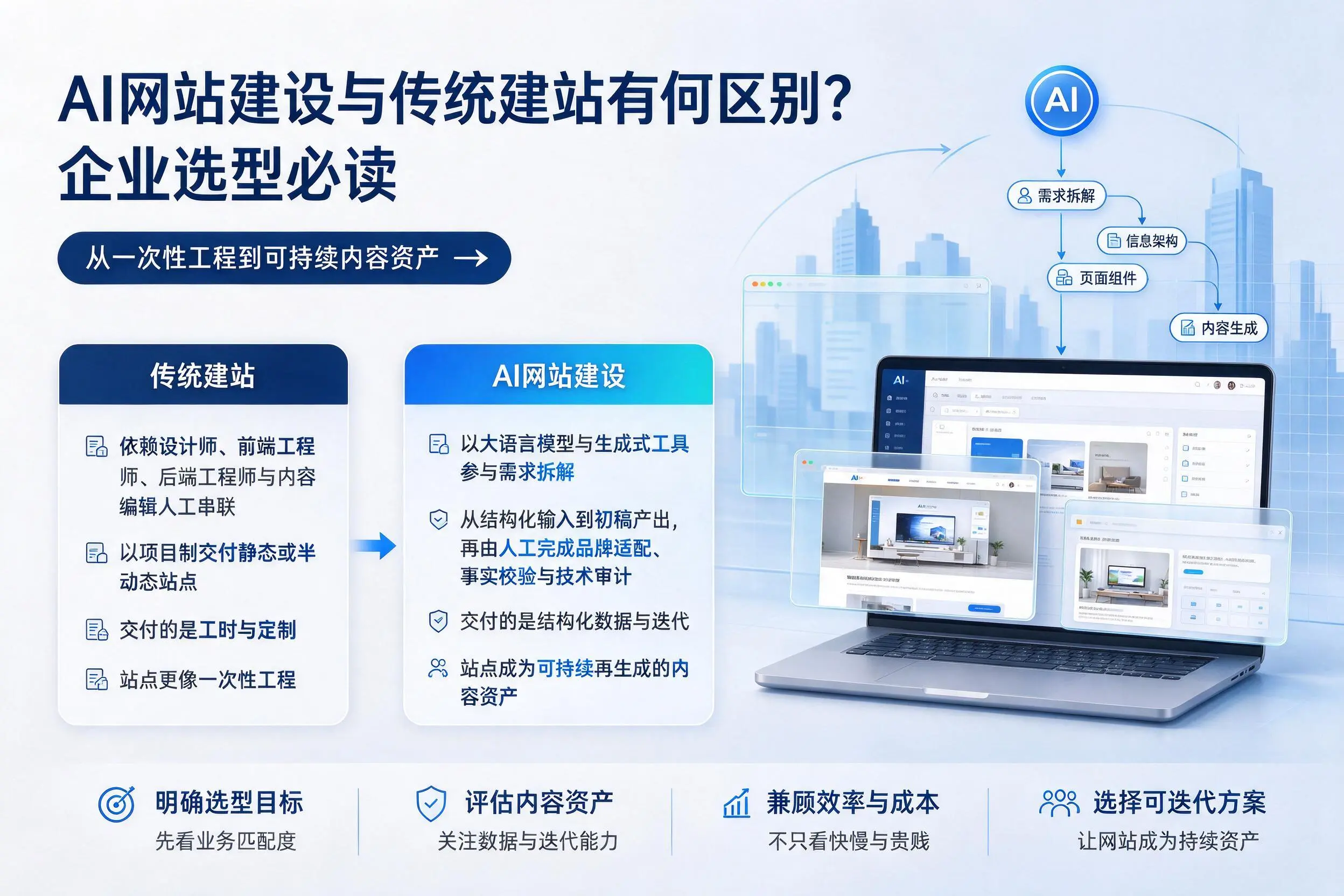 AI网站建设与传统建站有何区别?清远企业选型必读