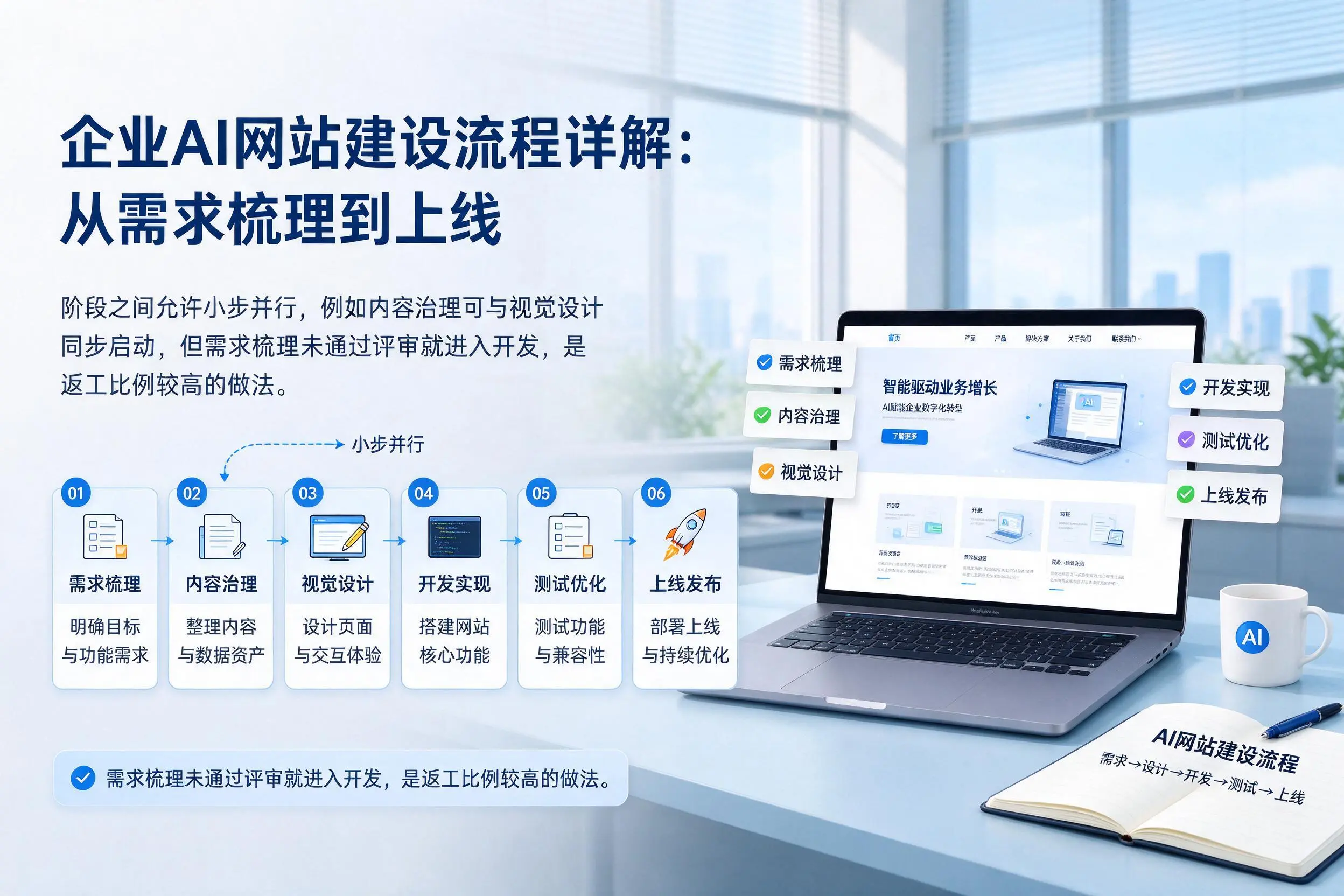 清远企业AI网站建设流程详解:从需求梳理到上线