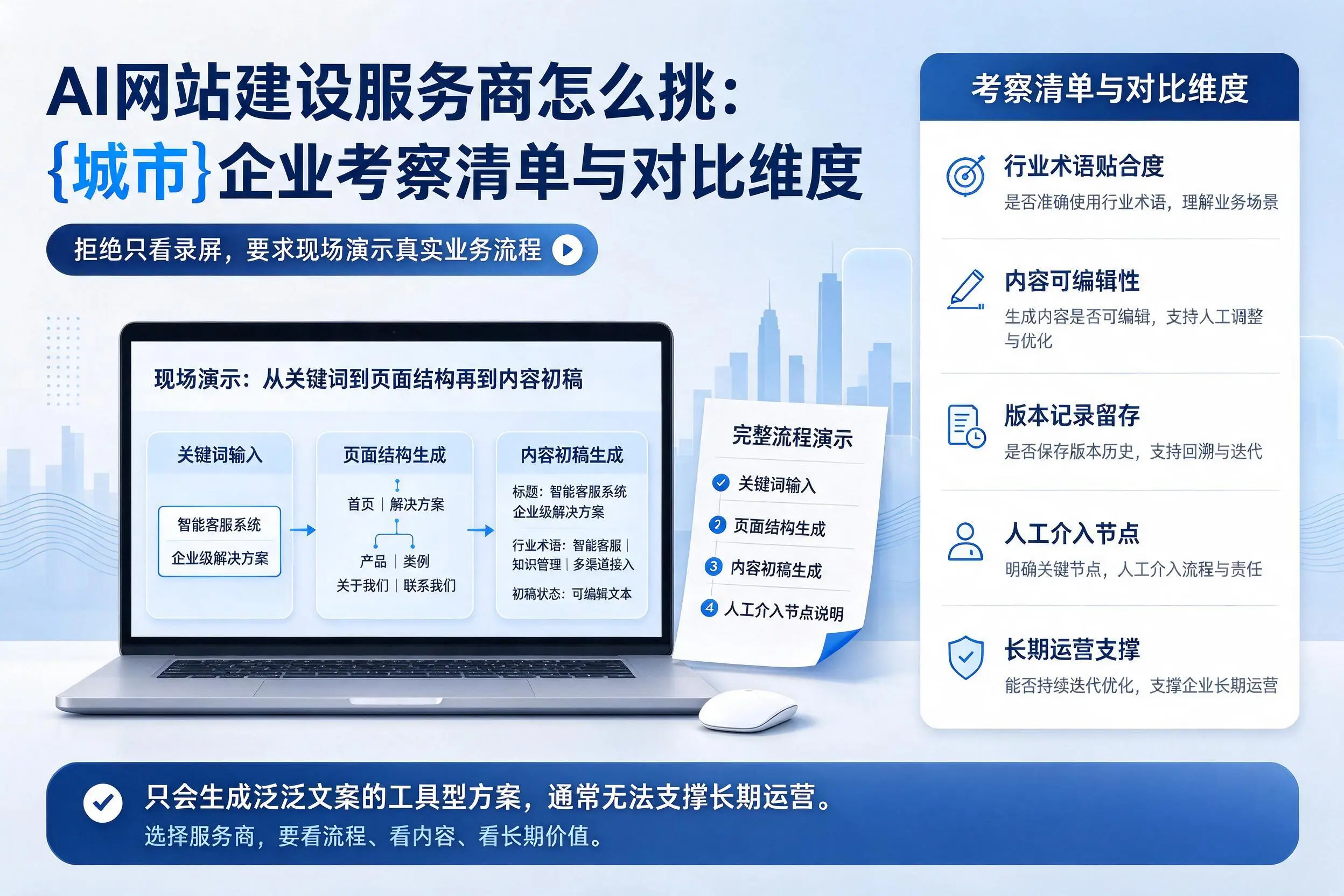 AI网站建设服务商怎么挑：清远企业考察清单与对比维度