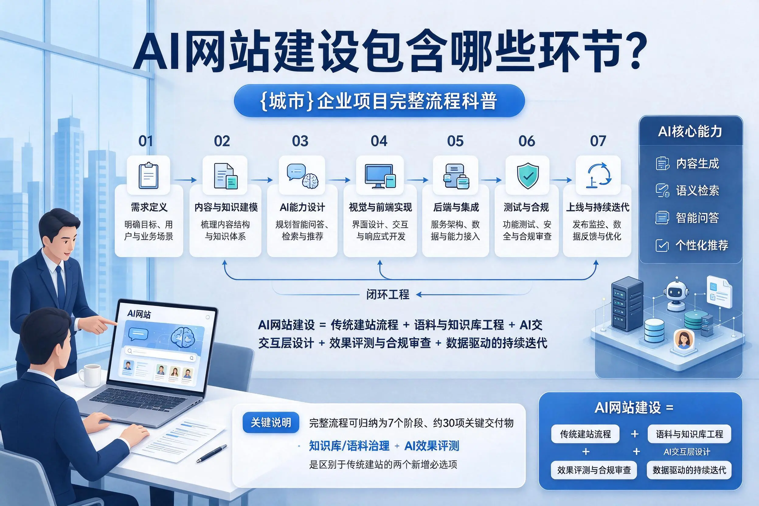 AI网站建设包含哪些环节?清远企业项目完整流程科普