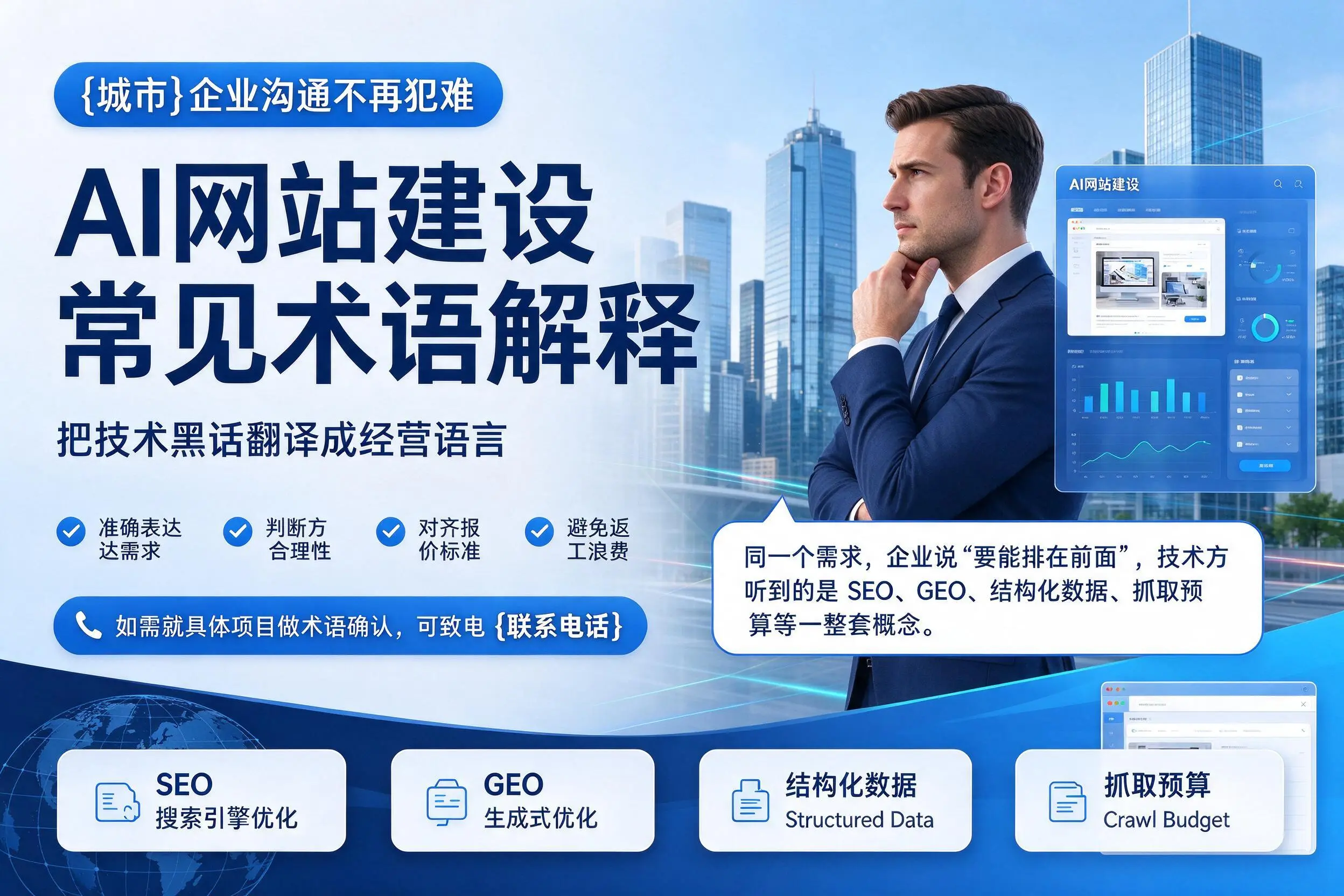 AI网站建设常见术语解释,清远企业沟通不再犯难