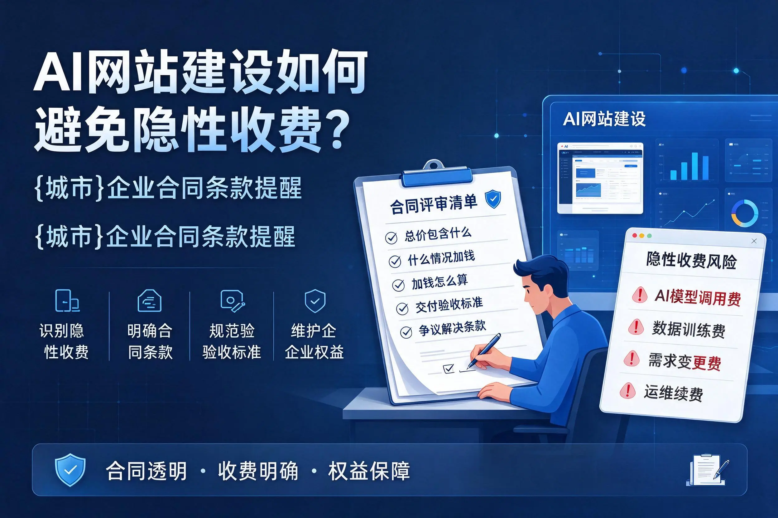 AI网站建设如何避免隐性收费？清远企业合同条款提醒