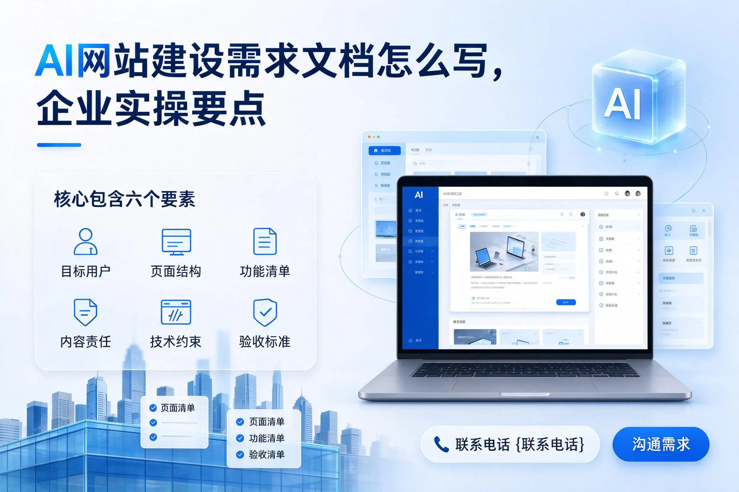 AI网站建设需求文档怎么写，清远企业实操要点